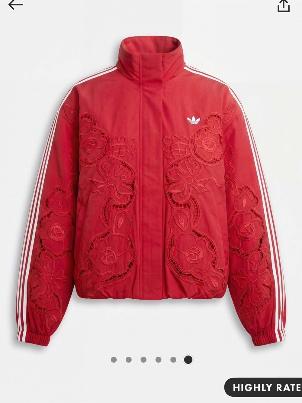 Adidas Originals x ASOS oversized cutwork track jacket in red - Picture 3 of 6